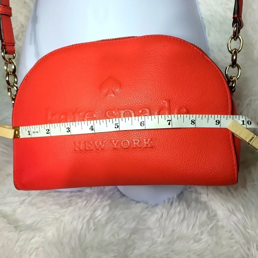 Kate spade real leather orange crossbody purse gently preloved,